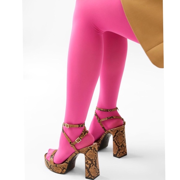 ANIMAL PRINT HIGH HEEL PLATFORM SANDALS - Picture 3 of 5